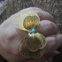 انگشتر زنانه طرح گل تک نگین|بدلیجات|کرمانشاه, |دیوار