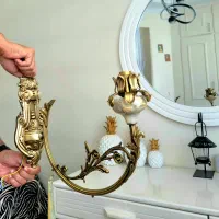چراغ لوستر، دیوارکوب برنز