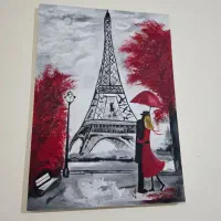 تابلو رنگ روغن طرح ایفل