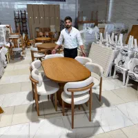 میز غذا خوری بیضی کد۶۶۵۱ ( کاواک )