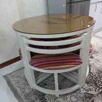 میز ناهار خوری ۴ نفره سفید در حد نو|میز و صندلی غذاخوری|تهران, نظام‌آباد|دیوار