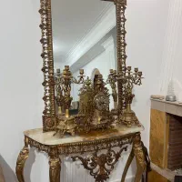 آیینه شمعدان همراه یک ساعت و دو شمعدان