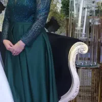 لباس مجلسی شکی سایز ۴۰-۴۲ سبز یشمی