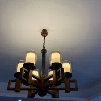 لوستر کلاسیک ۶ شعله چوبی