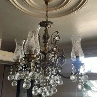 لوستر برنجی۶و۴شاخه|لوستر و چراغ آویز|ری, علایین|دیوار