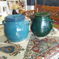 کوزه های ماست نو در دو سایز و دو رنگ سبز و آبی|ظروف نگهدارنده، پلاستیکی، یک‌بارمصرف|شیرود, |دیوار