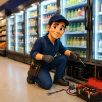 تعمیر یخچال و فریزر فروشگاهی ،صنعتی، مغازه