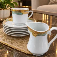 دست کامل چایخوری ۶ نفره توس چینی(طرح ورساچ)آکبند