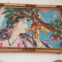 تابلو کوبلن دختری زیبا ،خودم درست کردم،فوری