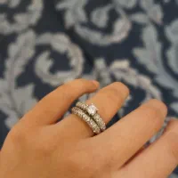 حلقه نقره مشابه طلا به همراه پشت حلقه