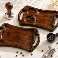 سینی قهوه دست‌ساز طرح چوب