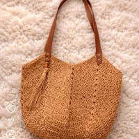 کیف دست بافت نخ رافیا