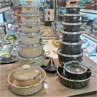 سرویس قابلمه مدلDESINI ترکیه 21تیکه طرح سنگ ماربل