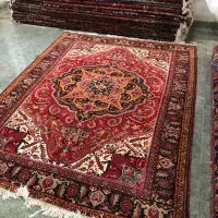 ۹متری دستباف هریس رنگ گیاهی زمینه لاکی
