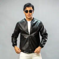 کاپشن چرم مردانه دارای رنگ بندی