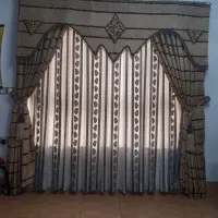 پرده هال پذیرایی باکتیبه ومیله پرده