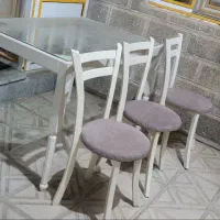 میز غذا خوری دست ساز 4نفر وصندلی 3نفره|میز و صندلی غذاخوری|بهار, |دیوار