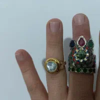 انگشتر طلای الماس ونقره تاج جواهری