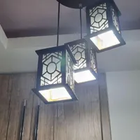 چراغ آویز سه تایی متصل به هم چوبی