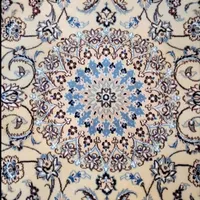 فرش نایین کرک و ابریشم ریز بافت