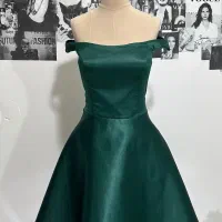 لباس مجلسی ساتن مدل آف شولدر نو