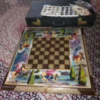 شطرنج و تخته نرد خاتم کاری آکبند و نو