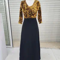 ماکسی مخمل پولکی با کرپ بی ام