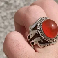 انگشتر عقیق فوق یمنی کهنه دست ساز