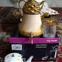 کتری قوری لعابی کف چدن