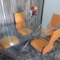 میز ناهار خوری 4 نفر شیشه ای ویک میز کامپیوتر