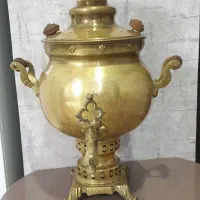 سماور برنجی ذغالی ۴ لیتری