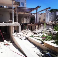 تخریب ساختمان بتنی کلنگی خاکبرداری