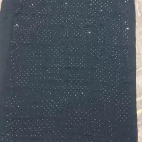 شال نخی مشکی تمام نگین