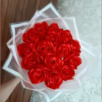 دسته گل روبانی آبی وقرمز|گل مصنوعی|دزفول, |دیوار
