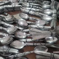 قاشق چنگال غذا خوری استوک جنس خوب وضخیم استیل