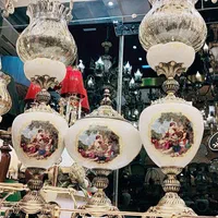 ست شمعدان سه تایی تمام برنز درباری( لیلی مجنون)|چراغ خواب و آباژور|تبریز, |دیوار