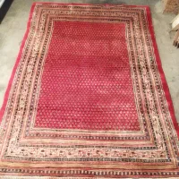 یک جفت فرش دستباف لاکی رنگ بته میر اراک|فرش|شهریار, شهریار|دیوار