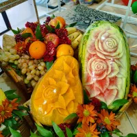 میوه آرایی یلدا،حکاکی هندوانه ،چیدمان وسایل عروس|خدمات پذیرایی، مراسم|کرج, حصارک بالا|دیوار