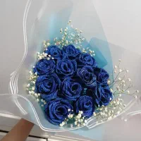 دسته گل 12 شاخه آبی فول شاین