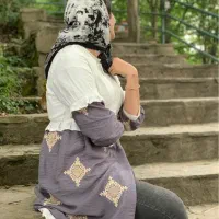 مانتو سفید طوسی