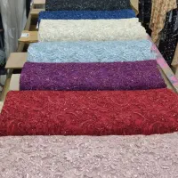 پارچه گیپور پولک دوزی سیمدار