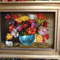 تابلو فرش دستباف لاله رنگی