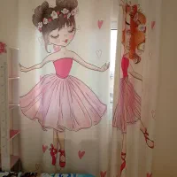 پرده هازان دخترانه،دو پنل|پرده، رانر، رومیزی|پرند, فاز ۳|دیوار