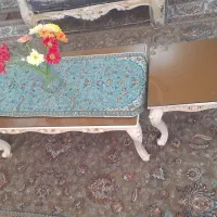 ست مبل ۷ نفره کلاسیک همراه  میز وسط و دوتا گل میز