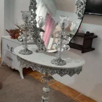 آینه و کنسول و شمعدان برنجی|بوفه، ویترین، کنسول|لاهیجان, کوی زمانی|دیوار