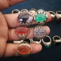 انگشتر نقره عقیق یاقوت