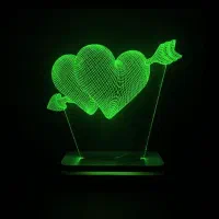 چراغ خواب طرح قلب و تیر سان لیزر|چراغ خواب و آباژور|کلاله, |دیوار