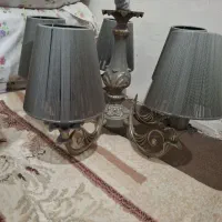 لوستر پنج شاخه المینیومی رنگ طوسی پتینه