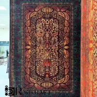 فرش سرزمین کاشان ۱۲۰۰شانه جدید سال رنگ توسی|فرش|شیراز, ریشمک|دیوار