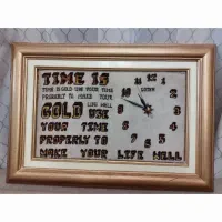 تابلو فرش دستباف گل ابریشم ساعت